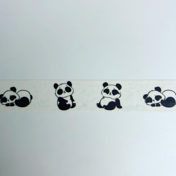 Rolly Polly Baby Pandas, Washi Tape, 1 Full Roll - Picture 4 of 7